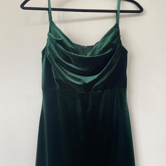 Revelry Skye Velvet Dress - Emerald Green Size 4 - Picture 9 of 11